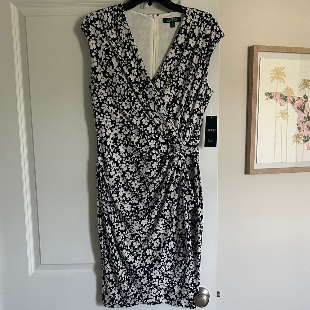 Lauren Ralph Lauren Navy and White Floral Dress